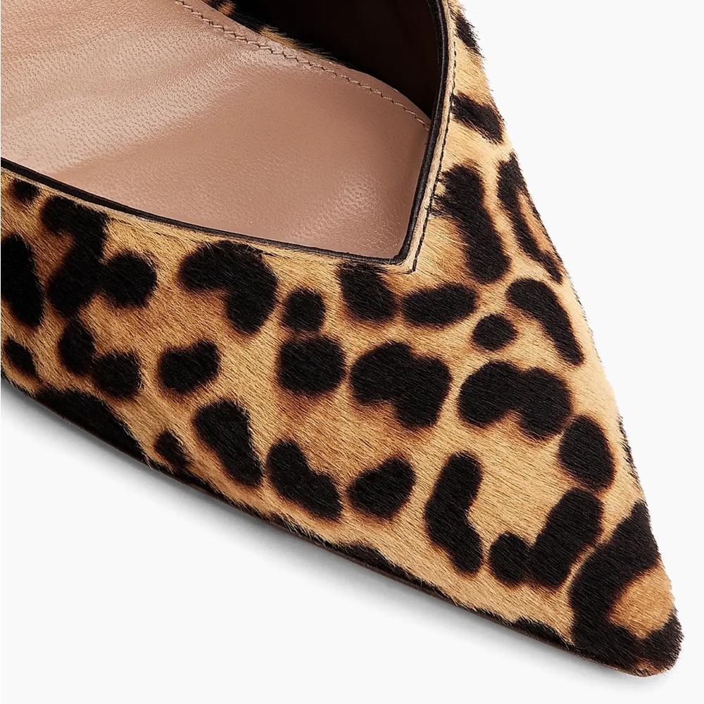 Aquazzura Sheeva Leopard Natural Pony Hair Print Cut-Out Heels 105mm Size 39 NEW - Picture 3 of 16